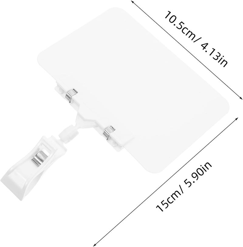 SUPVOX 8-set A6 Plastic Sign Holders with 11cm Rotatable Clamps, Double-sided Waterproof Pvc Price Tag Display Boards for Supermarket Shelf Labeling and Retail Store Signage - Image 2