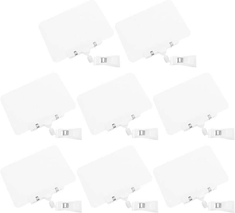 SUPVOX 8-set A6 Plastic Sign Holders with 11cm Rotatable Clamps, Double-sided Waterproof Pvc Price Tag Display Boards for Supermarket Shelf Labeling and Retail Store Signage - Image 1