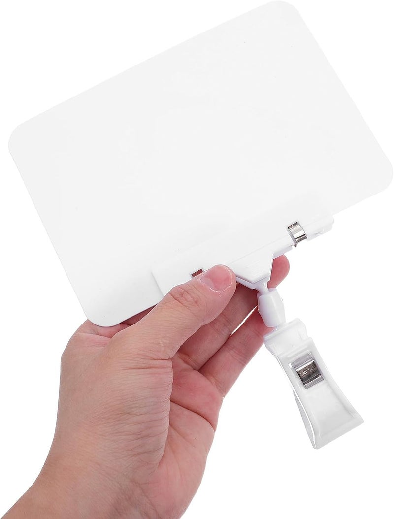 SUPVOX 8-set A6 Plastic Sign Holders with 11cm Rotatable Clamps, Double-sided Waterproof Pvc Price Tag Display Boards for Supermarket Shelf Labeling and Retail Store Signage - Image 4