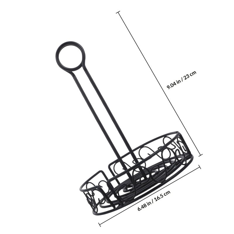Cast Iron Spice Rack With Wire Basket Small Countertop Organizer For Kitchen Storage - Image 3