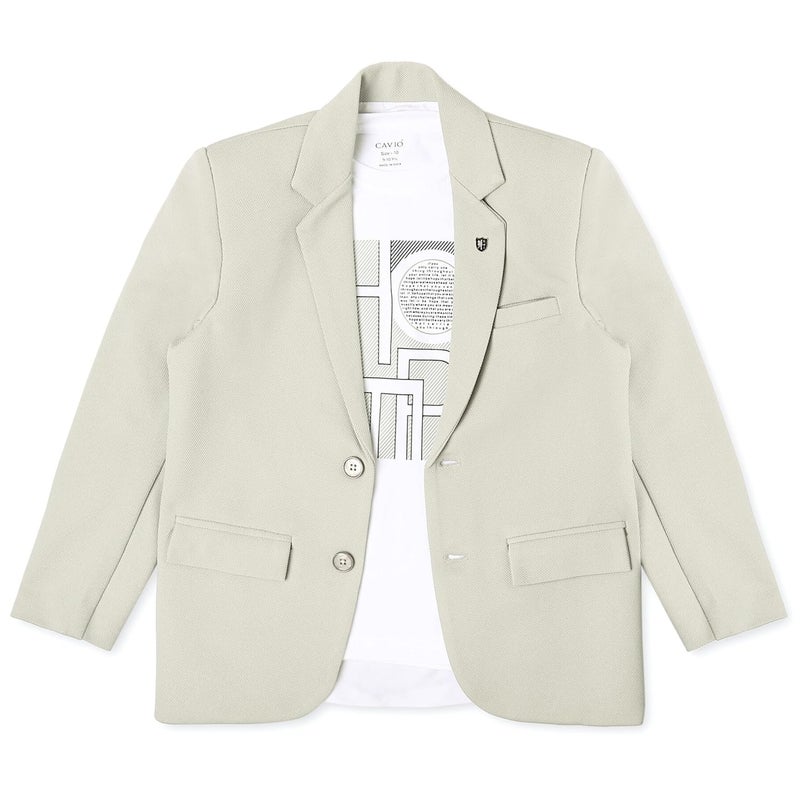 CAVIO Boys Regular Fit Solid Blazer and T-Shirt - Image 2