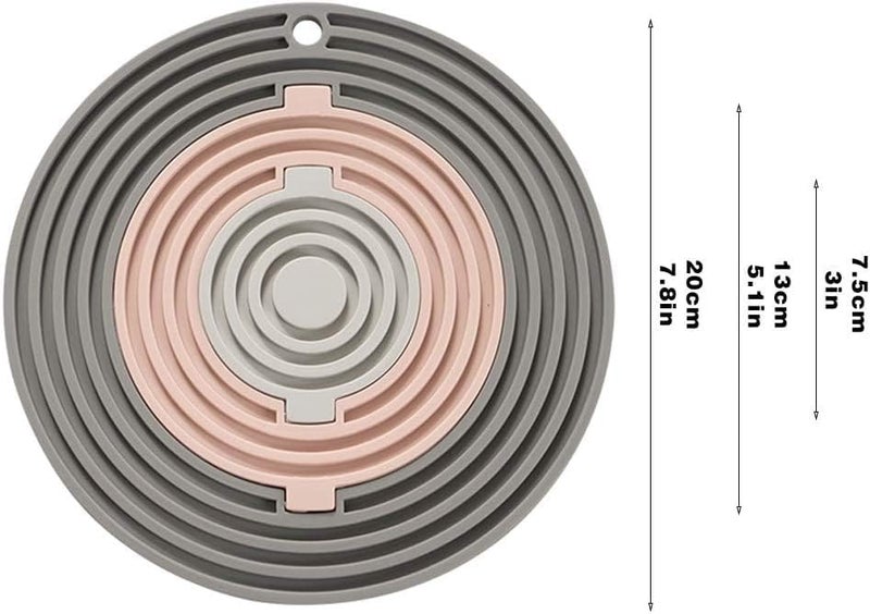 RoarCraft Silicone Trivet Mats and Hot Pads Insulated Flexible Durable Non Slip Thick Round Premium Trivets for Hot pots and Pans 3 in 1 Silicone Mat/Coasters/Hot Pads for Kitchen (Multi - 2pcs) - Image 2