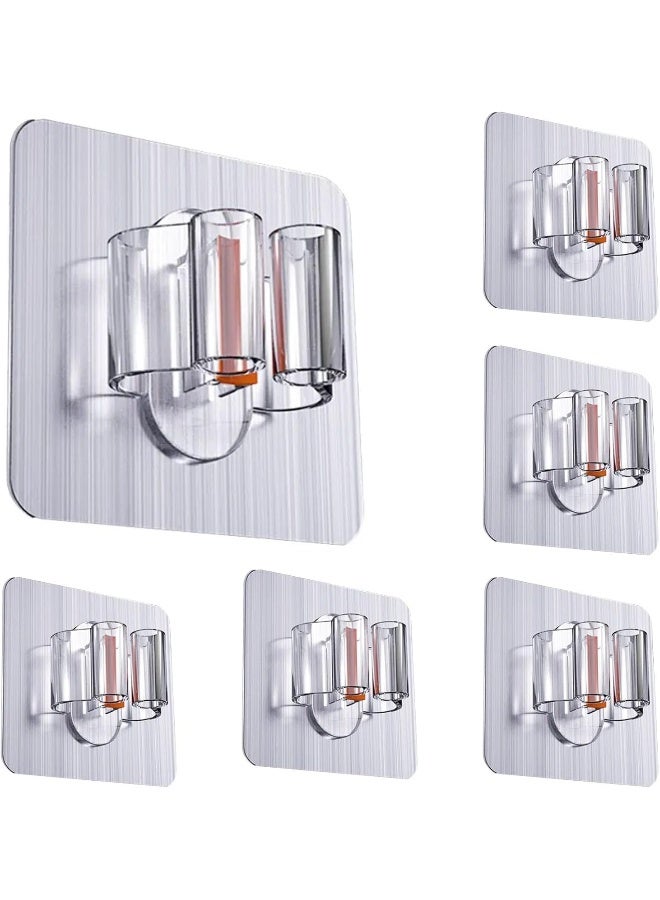 Zalcoon 6 PCS Mop Broom Holder Wall Mount - Mop Holder Self Adhesive Broom Hanger for Home Garage Garden Laundry Room Storage, Kitchen Tools Organizer - Image 1