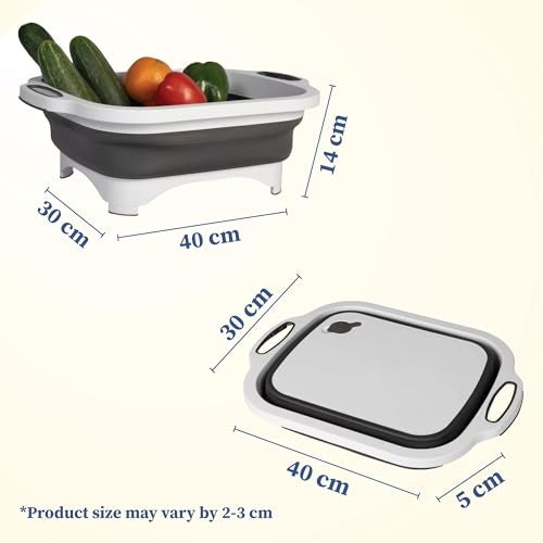 Homestrap Chop n Store, 3 in-1 Chopper and Storage Container | Multipurpose Washing and Drainage | Collapsable Chopping Board | Foldable Cutting Board for Kitchen - Image 2
