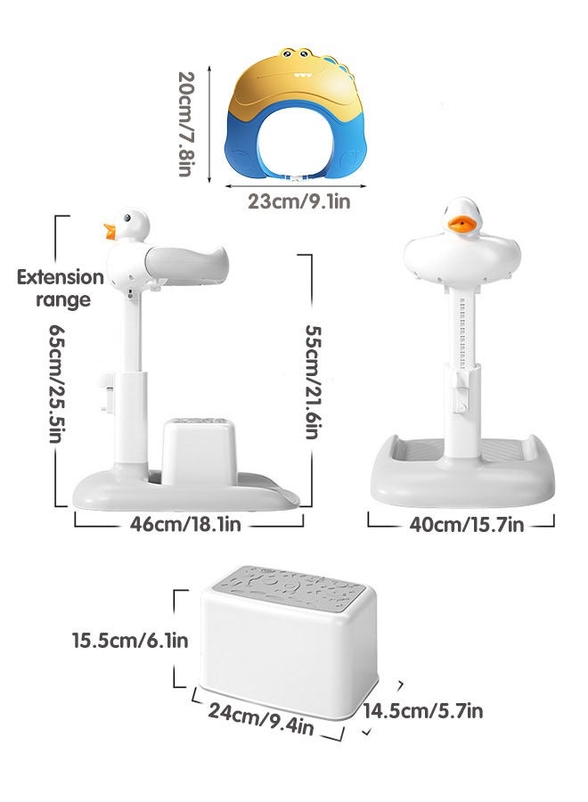 Sharpdo Baby Shower Stand, Infant Bath Support, Foldable Baby Bathing Stand with Anti-Slip Base, Shower Cap and Bathing Seats - Image 3