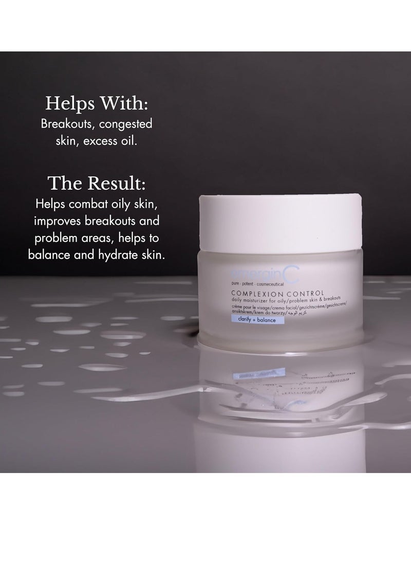 EmerginC emerginC Complexion Control - Lightweight Facial Moisturizer Cream for Oily, Combination + Blemish Prone Skin - Day and Night Cream for Oily Skin (1.6 oz, 50 ml)  - Image 3