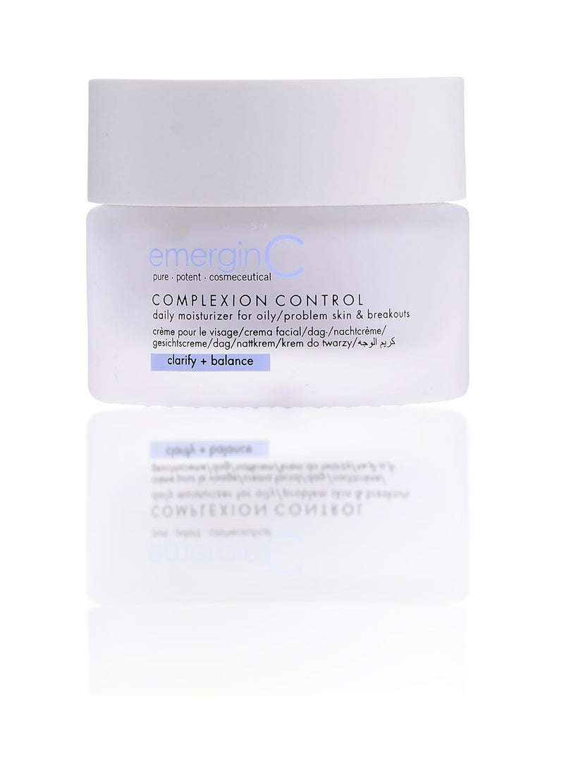 EmerginC emerginC Complexion Control - Lightweight Facial Moisturizer Cream for Oily, Combination + Blemish Prone Skin - Day and Night Cream for Oily Skin (1.6 oz, 50 ml)  - Image 1