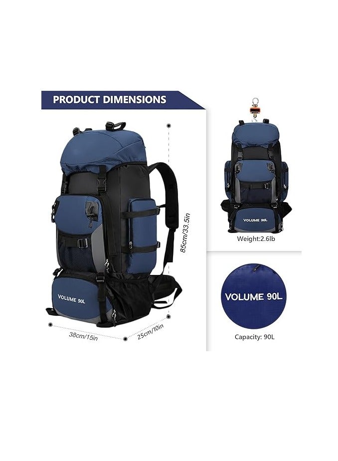 TRASSLE 90L Camping Hiking Backpack, Lightweight Outdoor Sport Travel Backpack Foldable Water Resistant Large Capacity Daypack for Hiking Camping Cycling Climbing Travelling - Image 4