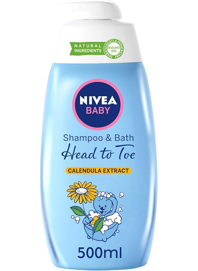 Nivea Baby Bath Shampoo Head To Toe Calendula Extract 500Ml - Image 1