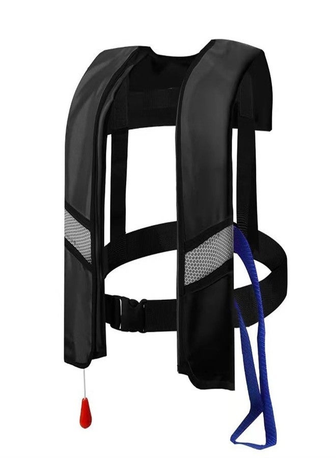 GDLHY Snorkel Vest, Portable Inflatable Swim Vest Jackets for Snorkeling Swimming Diving Safety,Manual Inflatable Men's Women's Adjustable Vest for Swimming Fishing Outdoor Water Sports (330LB)(Black) - Image 1