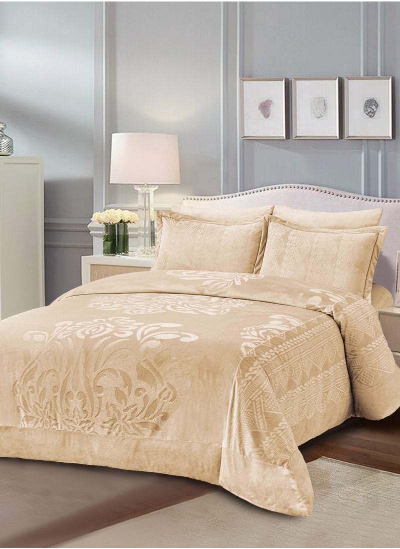 Master Home Textile - Velvet Comforter Sets, 5 Pcs Single Size, Fits 120 x 200 cm Single Size Bed, With Removable Filling, Soft, Warm - Image 1