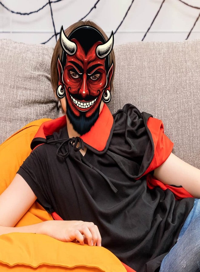 Festiko® Halloween Theme Face Masks (48 Pcs), Halloween Theme Party Supplies, Return Gifts for Kids, Halloween Theme Party Items,Red Devil Face Masks for Kids - Image 5