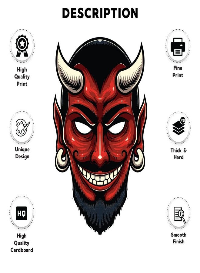Festiko® Halloween Theme Face Masks (48 Pcs), Halloween Theme Party Supplies, Return Gifts for Kids, Halloween Theme Party Items,Red Devil Face Masks for Kids - Image 4