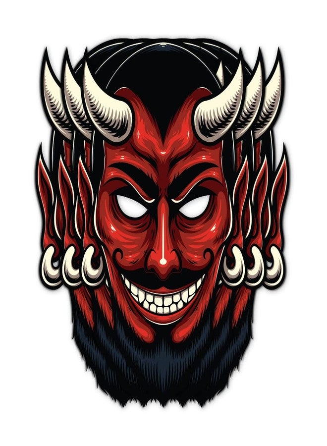 Festiko® Halloween Theme Face Masks (48 Pcs), Halloween Theme Party Supplies, Return Gifts for Kids, Halloween Theme Party Items,Red Devil Face Masks for Kids - Image 1