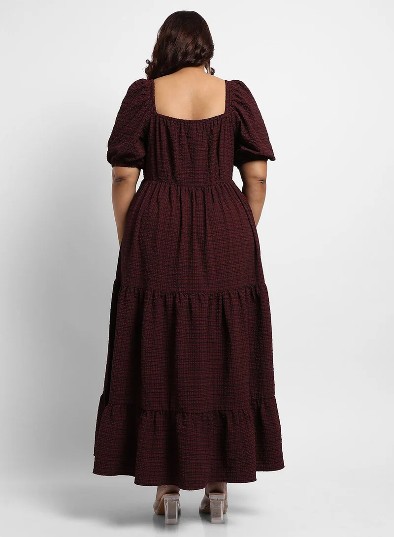 Instafab Plus Tiered Midi Dress