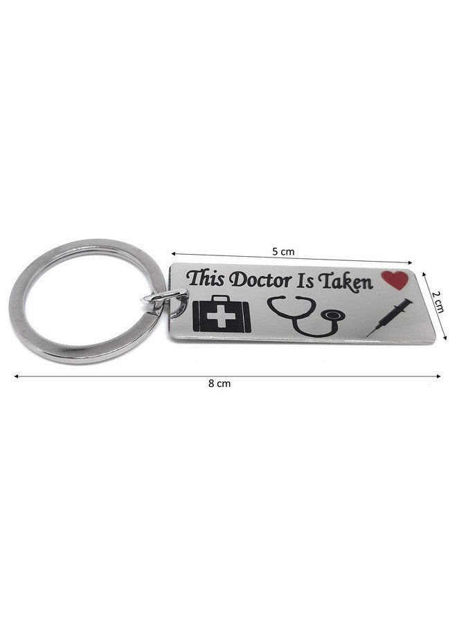 Aura This Doctor Is Taken Romantic Valentine Gift Key Chain For Fiancee Men Women Boys Girls Boyfriend Girlfriend Wife Husband Doctors Gift Silver Key Chain - Image 2