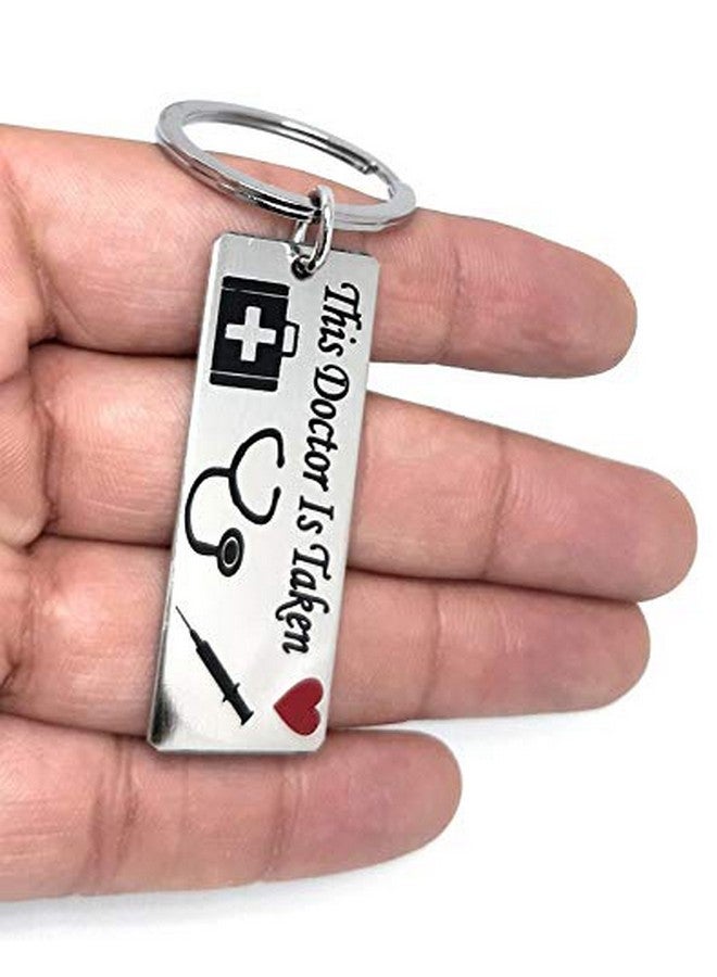 Aura This Doctor Is Taken Romantic Valentine Gift Key Chain For Fiancee Men Women Boys Girls Boyfriend Girlfriend Wife Husband Doctors Gift Silver Key Chain - Image 3
