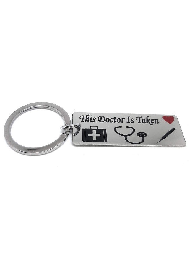 Aura This Doctor Is Taken Romantic Valentine Gift Key Chain For Fiancee Men Women Boys Girls Boyfriend Girlfriend Wife Husband Doctors Gift Silver Key Chain - Image 1