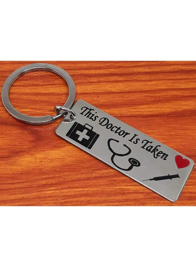 Aura This Doctor Is Taken Romantic Valentine Gift Key Chain For Fiancee Men Women Boys Girls Boyfriend Girlfriend Wife Husband Doctors Gift Silver Key Chain - Image 4