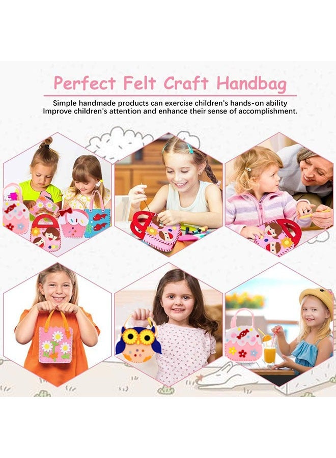 Ailily 6 Pack Children Sewing Kit, Childrens Sewing Kits for Beginners, Kids Beginners Felt Craft Kit, Fabric DIY Crafts Handbag (6 Patterns)  - Image 2