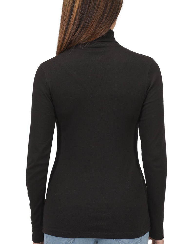 NY Threads 3 Pack Womens Turtleneck Long Sleeve Tops Slim Fit Thermal Underwear Shirts Turtle Neck for Women, Large, Black/Red/Grey - Image 4