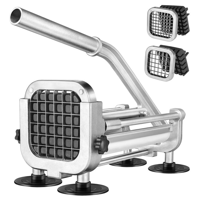 French Fry Cutter Ruooson Professional Potato Cutter Slicer with12 In  38 In Stainless Steel Blades Great for Whole Potatoes Carrots Cucumbers
