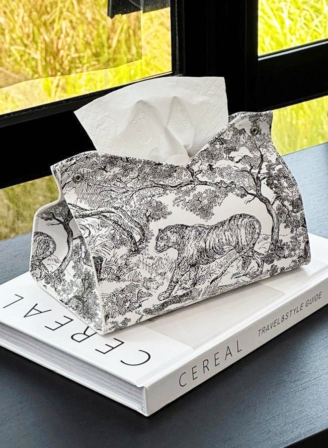 Tissue Cover Rectangular Tissue Box Tissue Holder for Home Bathroom Bedroom Dresser - Image 1