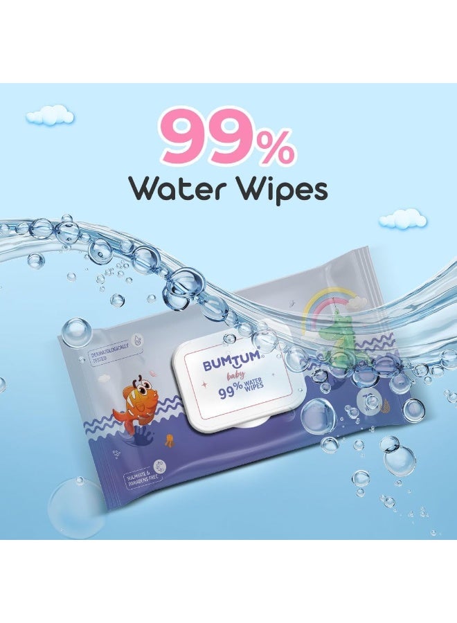 Bumtum Baby Gentle 99% Pure Water Soft Moisturizing Wet Wipes with Lid - Image 3