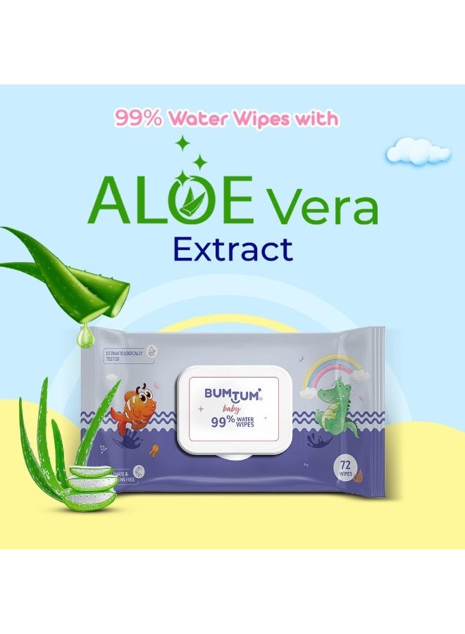 Bumtum Baby Gentle 99% Pure Water Soft Moisturizing Wet Wipes with Lid - Image 2