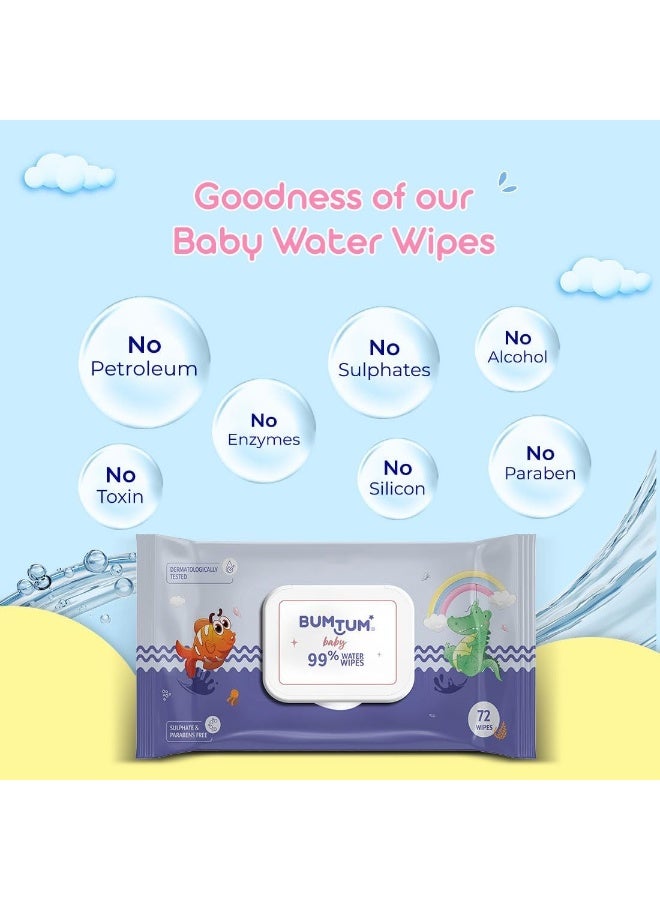 Bumtum Baby Gentle 99% Pure Water Soft Moisturizing Wet Wipes with Lid - Image 4