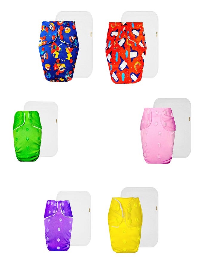 حفاضات دمبلدو القماشية الممتازة مع حشوة قطنية (عبوة من 6) | شعور بالجفاف والراحة | وسادة ماصة من 6 طبقات | مناسبة للسفر | مثالية للأطفال الصغار | من 3 أشهر إلى 3 سنوات | للجنسين - Image 1