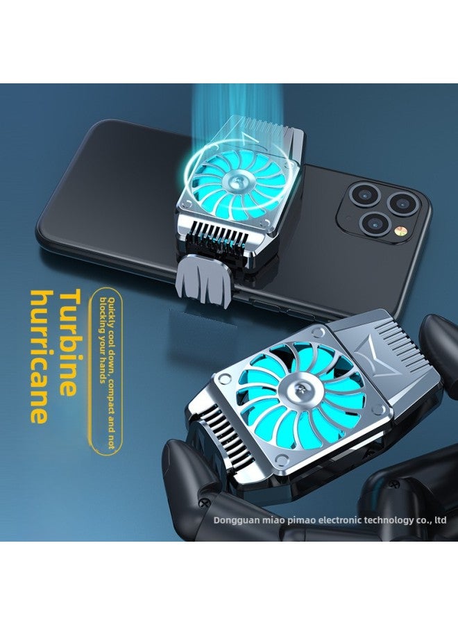 Loquat Running Volume H15 Mobile Phone Radiator Wind Cooling Back Clip Type Refrigerator Rechargeable Hand Tour Chicken Live Cooler-Color:H15 Black (plug-in) - Image 1