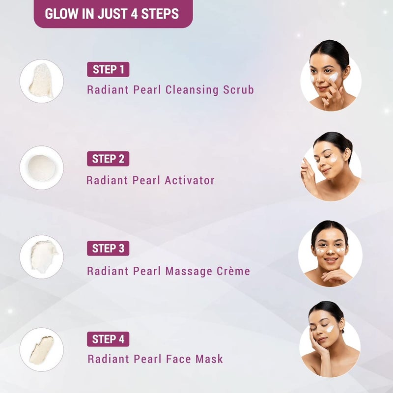LOTUS HERBALS Lotus Herbals Radiant Pearl Cellular 5 in 1 Facial Kit For Deep Cleaning With Pearl Extracts Green Tea 170g  - Image 3