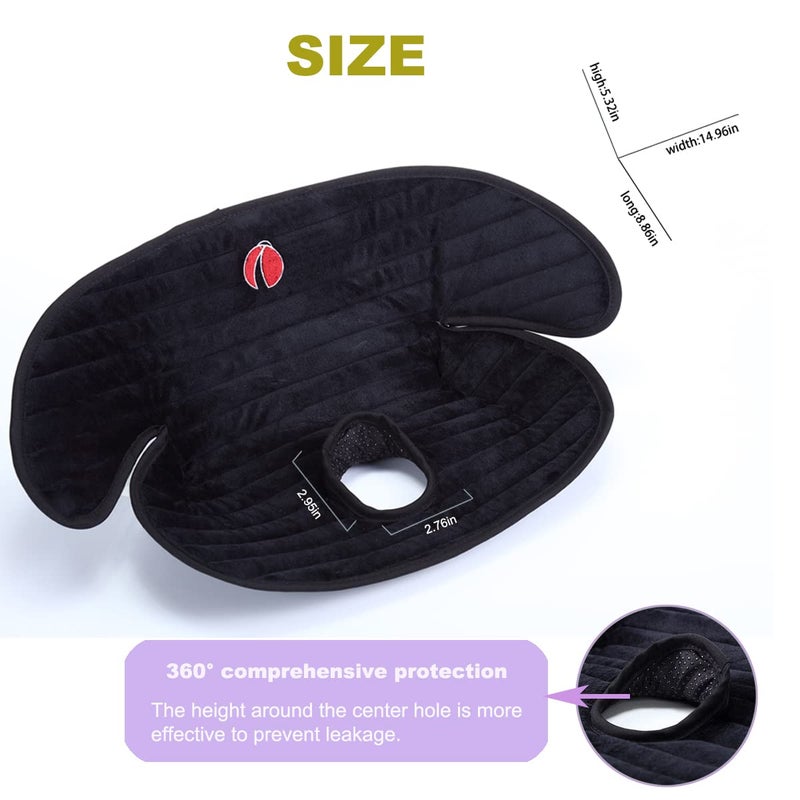 JOOLIO B&S Baby Piddle Pad Car Seat Liner,Potty Training car seat Protector with Waterproof Liner for Child Safety Car Seat Stroller and Dinner Chair,Machine Wash and Dry (Plus-Black+Grey 2Pcs) - Image 5