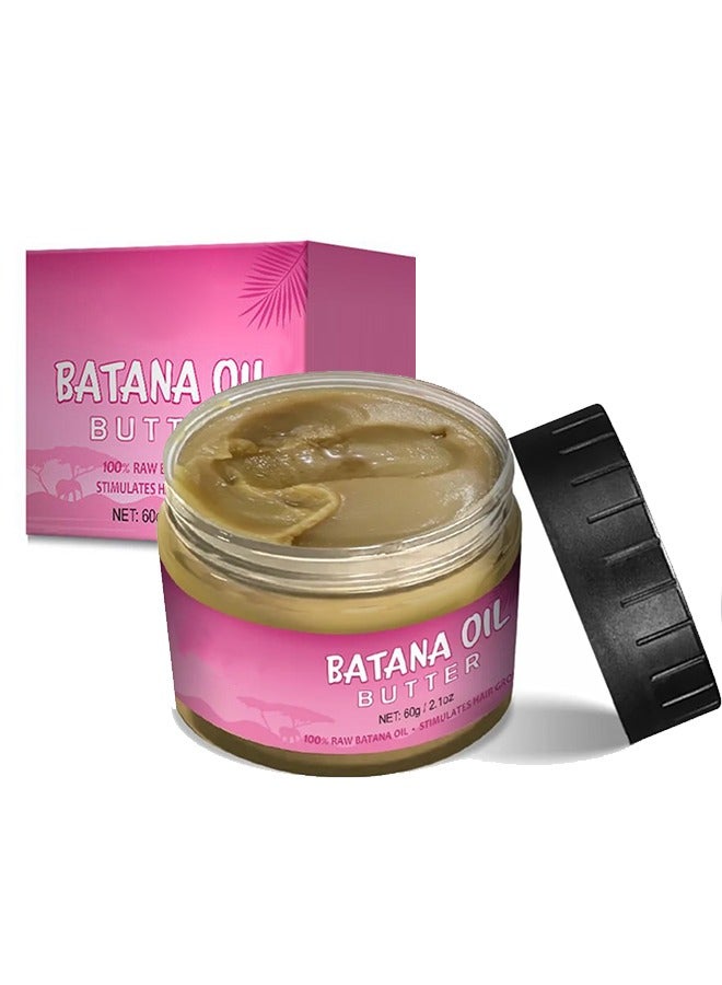 EELHOE Batana Oil Butter,100% Batana Oil for Hair Growth Dr Sebi,Veganic Natural Hair Growth Oil Effective Against Regional Alopecia,Soothe Scalp,Repair Damaged Hair and Promote Hair Regrowth,60g,2.1Oz. - Image 1