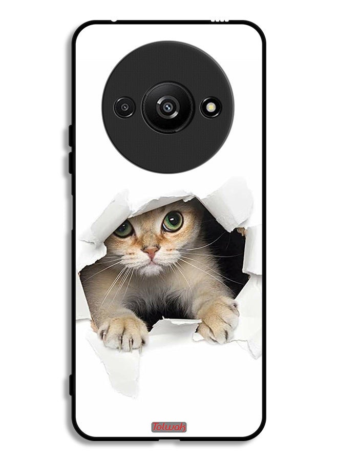Tolwak Xiaomi Redmi A3 4G Protective Case Cover Cat Appearing - Image 1