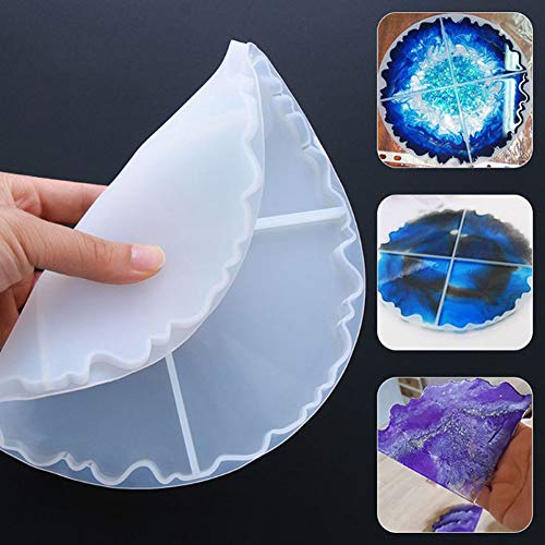 R H lifestyle Creative DIY Multipurpose Transparent Silicone Coaster Mold (Circle Divider, 8" Diameter) - Image 3