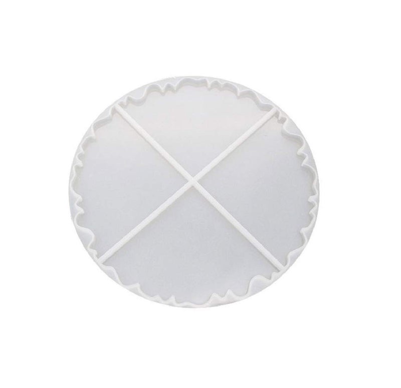 R H lifestyle Creative DIY Multipurpose Transparent Silicone Coaster Mold (Circle Divider, 8" Diameter) - Image 1