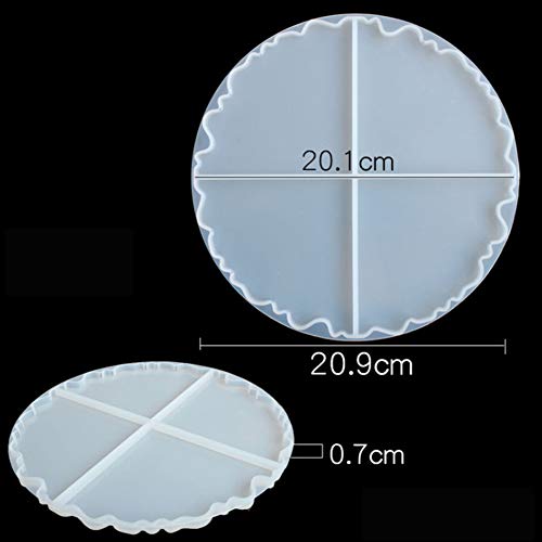R H lifestyle Creative DIY Multipurpose Transparent Silicone Coaster Mold (Circle Divider, 8" Diameter) - Image 2