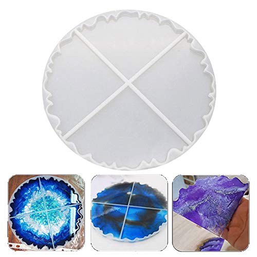 R H lifestyle Creative DIY Multipurpose Transparent Silicone Coaster Mold (Circle Divider, 8" Diameter) - Image 4