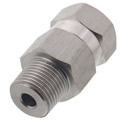 Erie Tools 3/8in Stainless Steel Male-Female NPT Swivel Coupler – 3200 PSI Pressure Washer Hose Adapter - Image 2