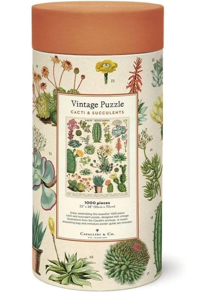 Cavallini & Co. Cavallini Papers & Co. Cacti & Succulents 1,000 Piece Puzzle, Multi - Image 3