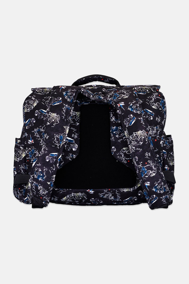 kipling Kids Boy Allover Print Backpack, Black - Image 2