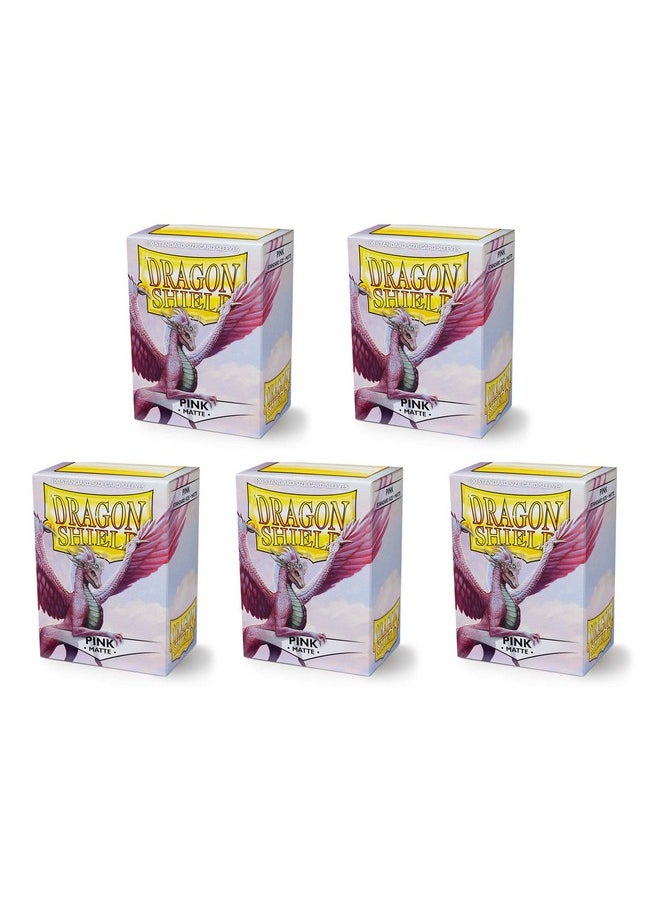 N Shield Matte Pink Standard Size 100 Ct Card Sleeves Value Bundle