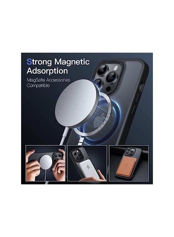 Jetech Magnetic Case for iPhone 14 Pro Max 6.7-Inch Compatible with MagSafe, Translucent Matte Back Slim Shockproof Phone Cover (Black) - Image 3