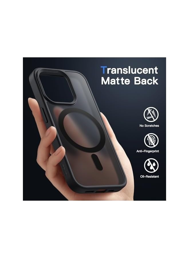 Jetech Magnetic Case for iPhone 14 Pro Max 6.7-Inch Compatible with MagSafe, Translucent Matte Back Slim Shockproof Phone Cover (Black) - Image 4