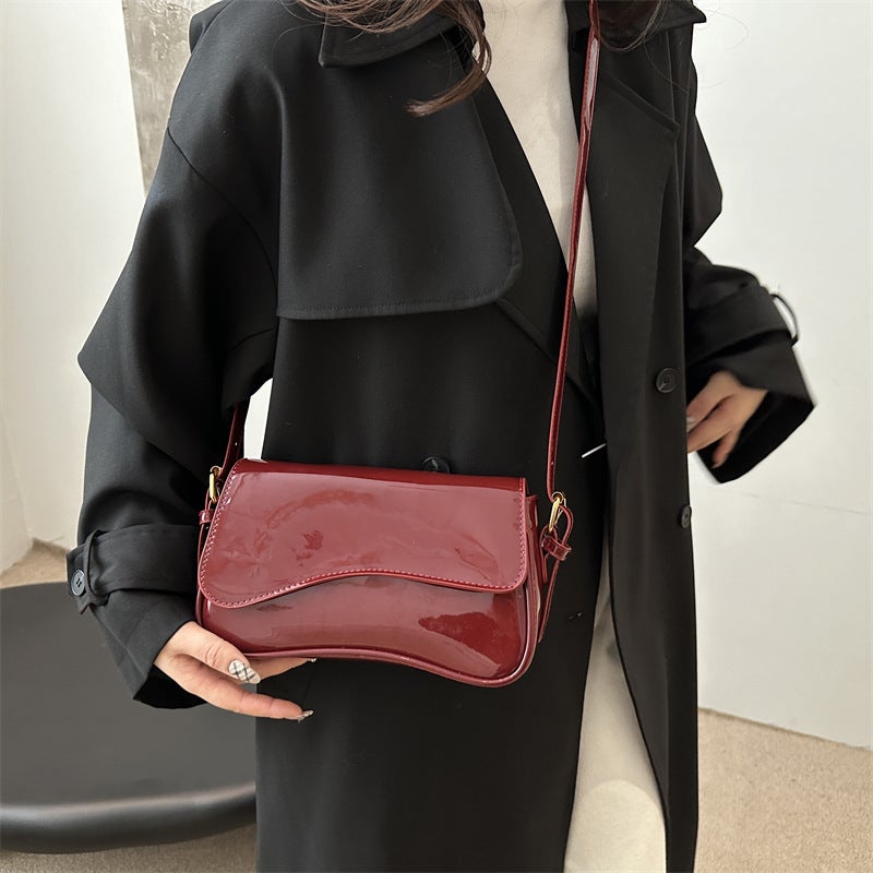 New Patent Leather Shoulder Bag Work Commuter Fashionable Simple Women'S Bag High-End Underarm Bag Crossbody Bag - Image 5