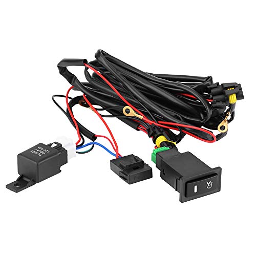 EVGATSAUTO Fog Light Switch Wiring Kit, 12V Universal Car LED Fog Light On/Off Switch Wiring Harness Relay Kit - Image 1