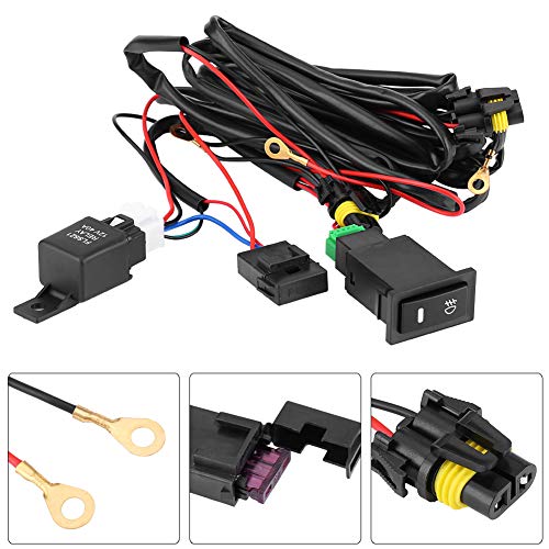 EVGATSAUTO Fog Light Switch Wiring Kit, 12V Universal Car LED Fog Light On/Off Switch Wiring Harness Relay Kit - Image 4