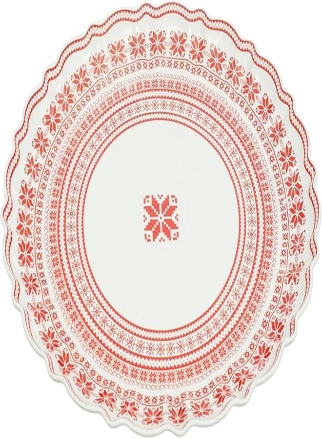 Rosa FM Xmas 1 Ribbed Fruit Serving Plate